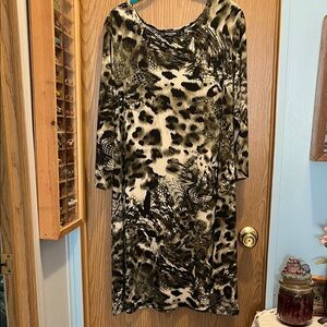 Leopard Print Long Sleeve Dress